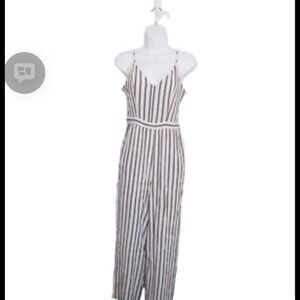 American Eagle Outfitters Black and White Striped Jumpsuit
